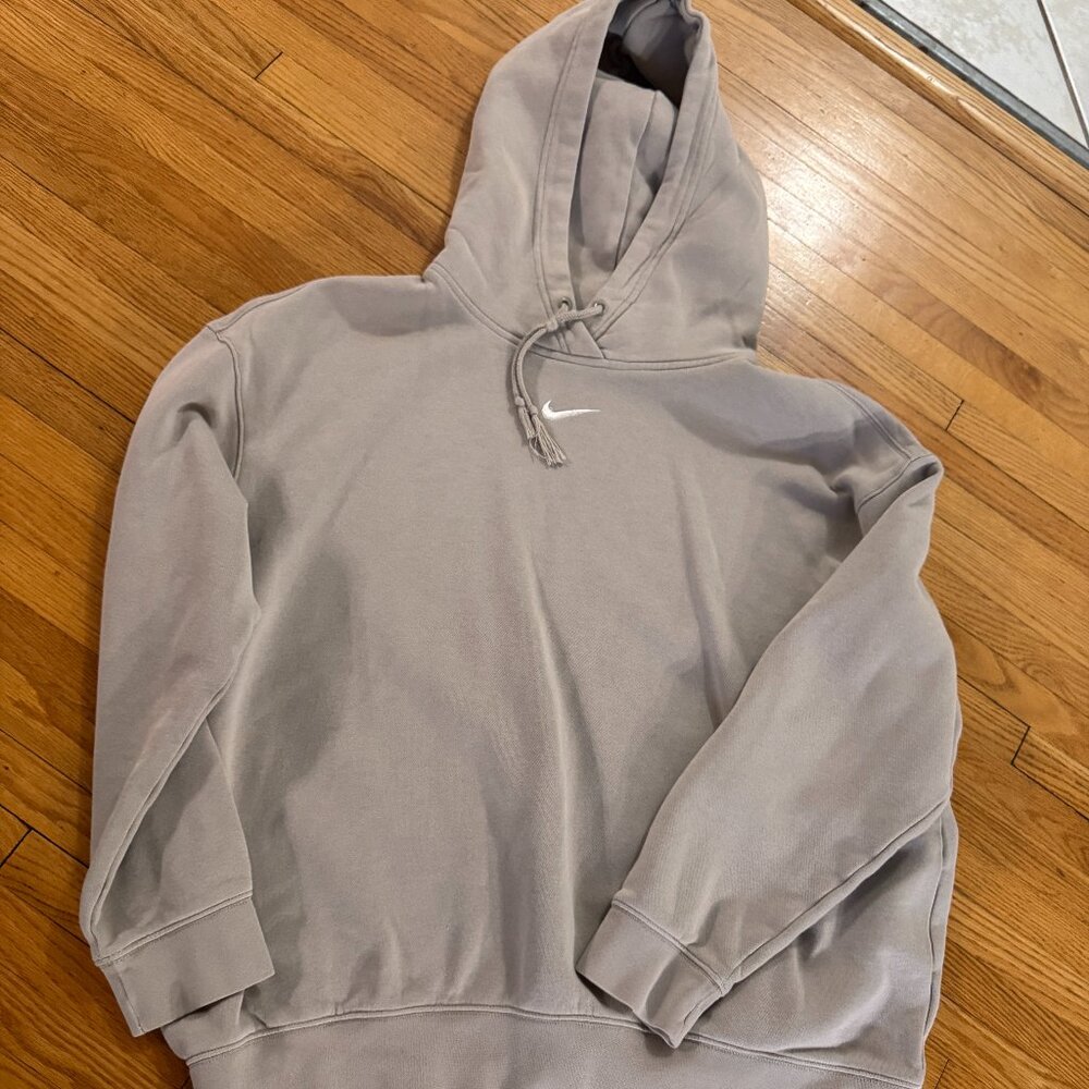 Nike Fleece Pullover Hoodie – Light Grey M